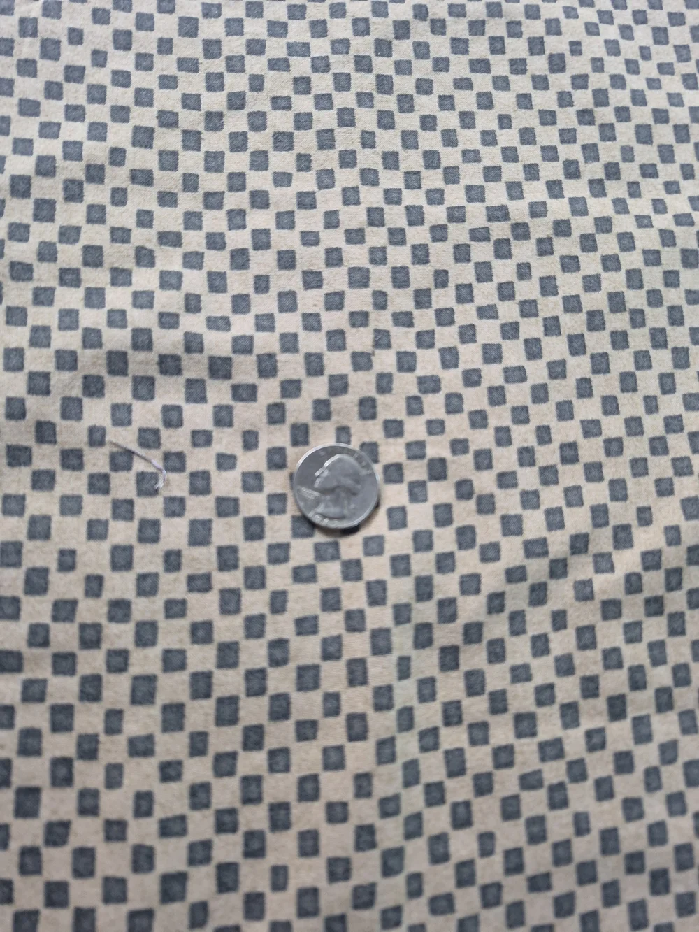 Black and Beige Check Cotton Fabric 1 3/4 Yards Spectrix Quilting Sewing Crafts